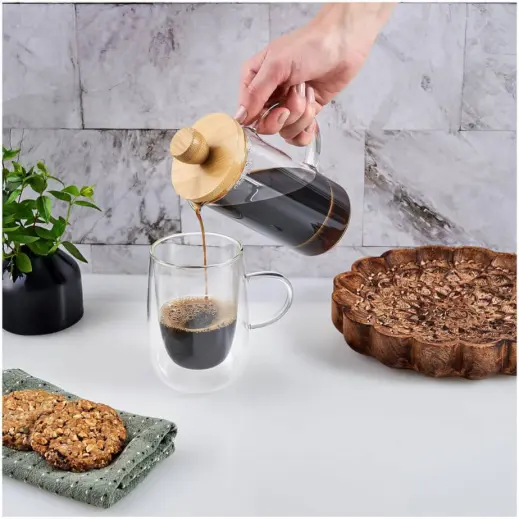 Okiyo Osu Glass & Bamboo Coffee Plunger Extra